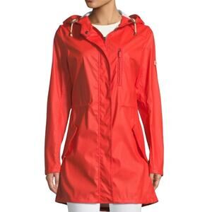 Barbour 6 Womens Harbour Casual Jacket Hooded Waterproof Orange Coastal